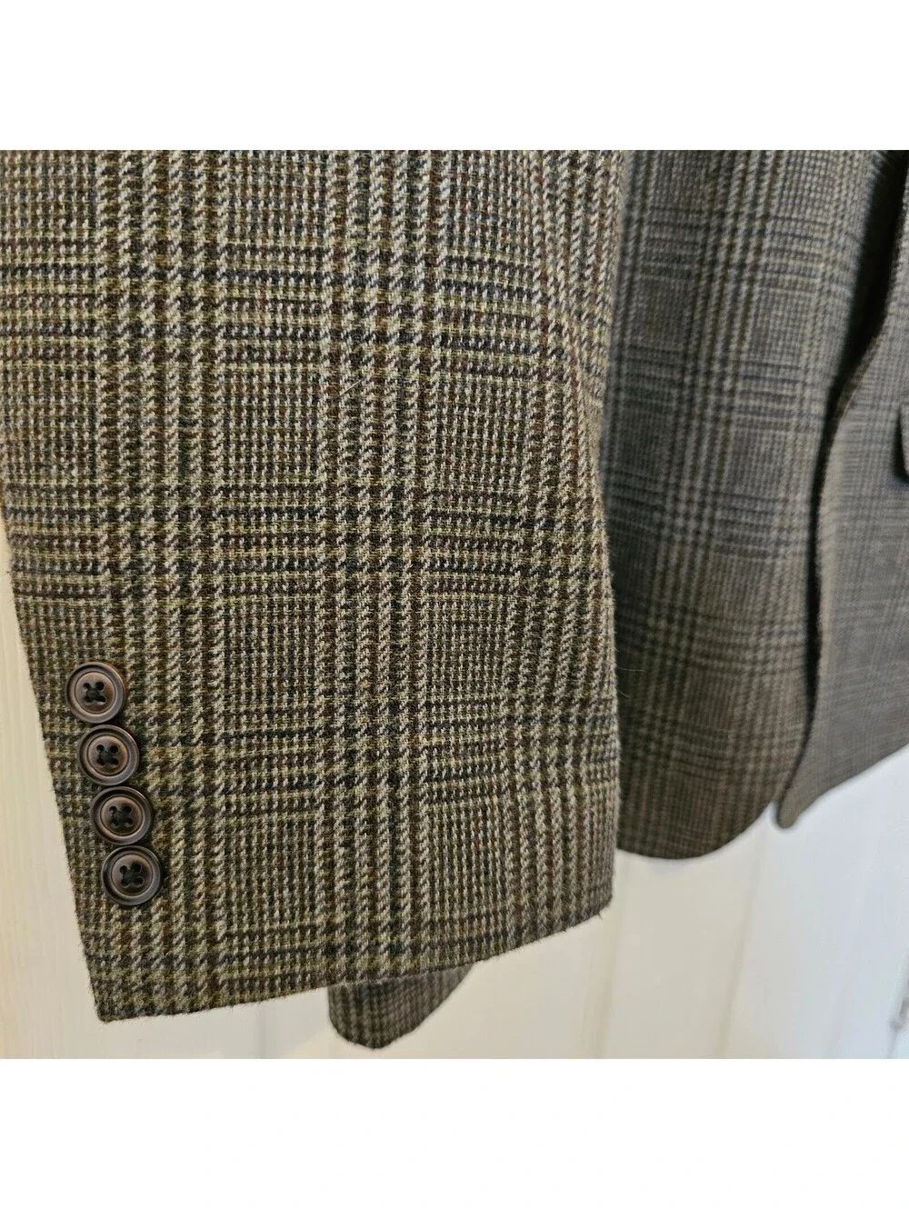 Nautica Modern Fit Mens Sport Coat Classic Brown Plaid Tailored size 50R